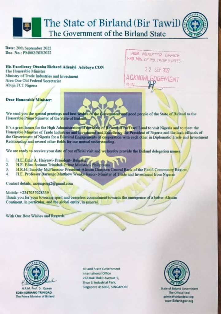 Seal of Nigeria Ministry of Foreign Affairs 22 Sep 2022