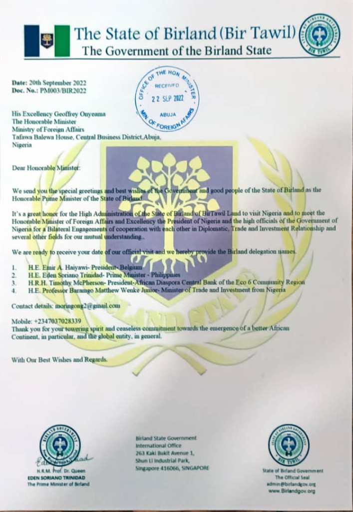 Seal of Nigeria Ministry of Foreign Affairs 22 Sep 2022